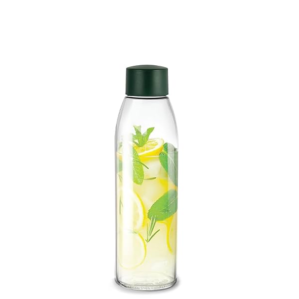 Image of CELLO Hydra 900 Glass Fridge Water Bottle with Plastic Cap | Wide mouth