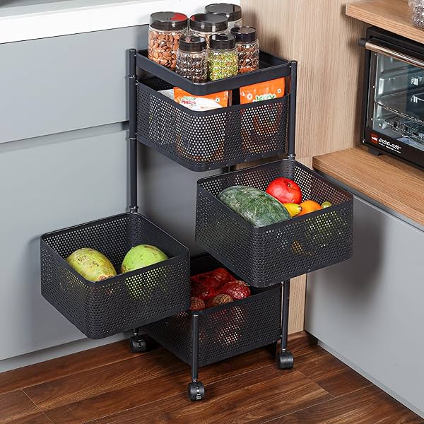 Image of CELLO Kitchen Pro Trolley with Wheels | Storage Organizer & Kitchen Accessories Items for Kitchen Storage Rack