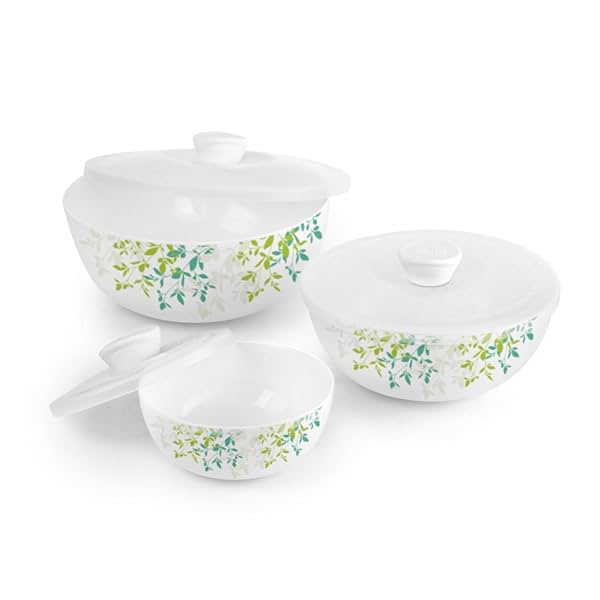 Image of CELLO Opalware Green Orchard Mixing Bowls with Lid