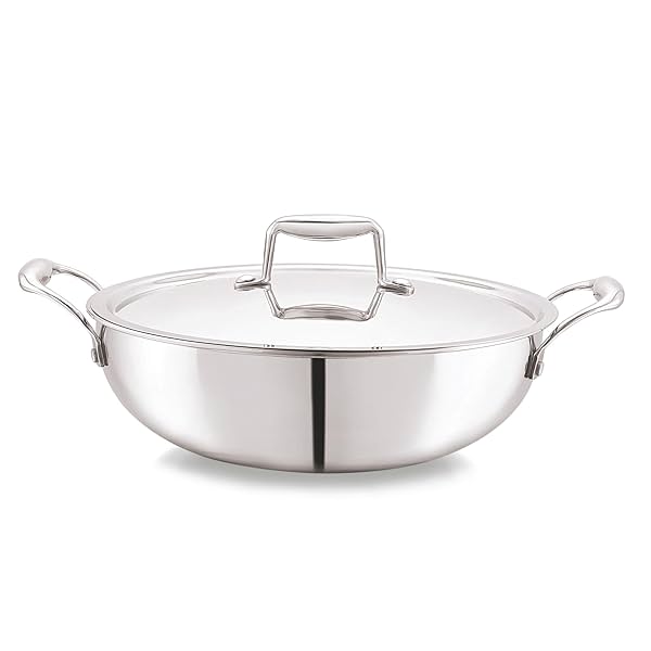 Image of CELLO Tri-Ply 22 cm Stainless Steel Cookware Kadhai 2.2 LTR