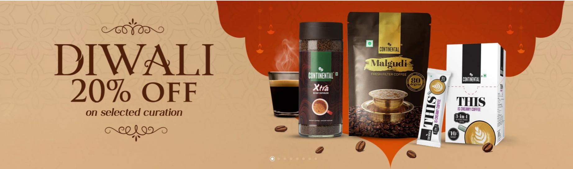 Image of   CONTINENTAL COFFEE Diwali Offer : 20% off on Selected Curation