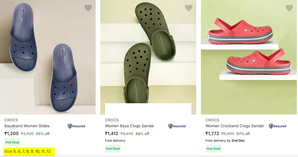 Image of CROCS  Women Slides & Clogs up to 68% Discount @ #Flipakrt 