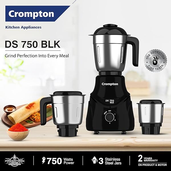 Image of CROMPTON DS 750W Mixer Grinder- 750W Powertron Motor for faster grinding results