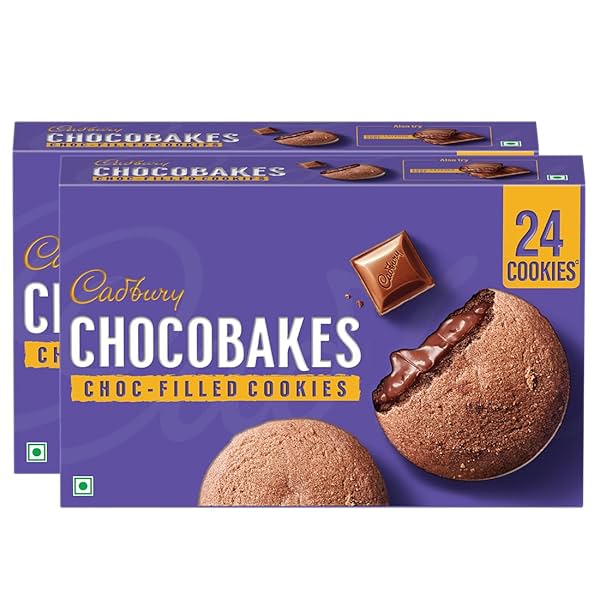 Image of Cadbury Chocobakes ChocFilled Chocolate Cookies, 300 Grams (Pack of 2)