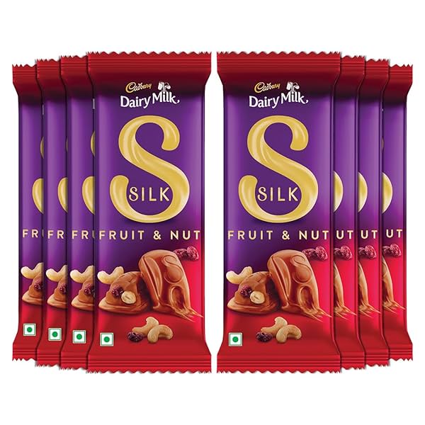 Image of Cadbury Dairy Milk Silk Fruit & Nut Chocolate Bar, 55 Gram (Pack Of 8)