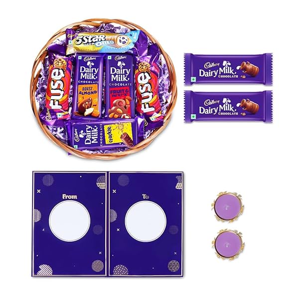 Image of Cadbury Diwali Treats Chocolate & Biscuit Gift Basket, 340 g