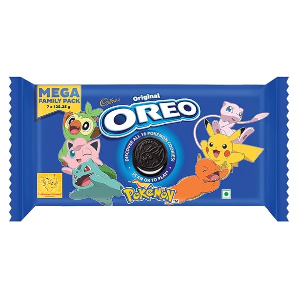 Image of Cadbury Oreo Pokémon Vanilla Creme Sandwich Biscuit 876.75g