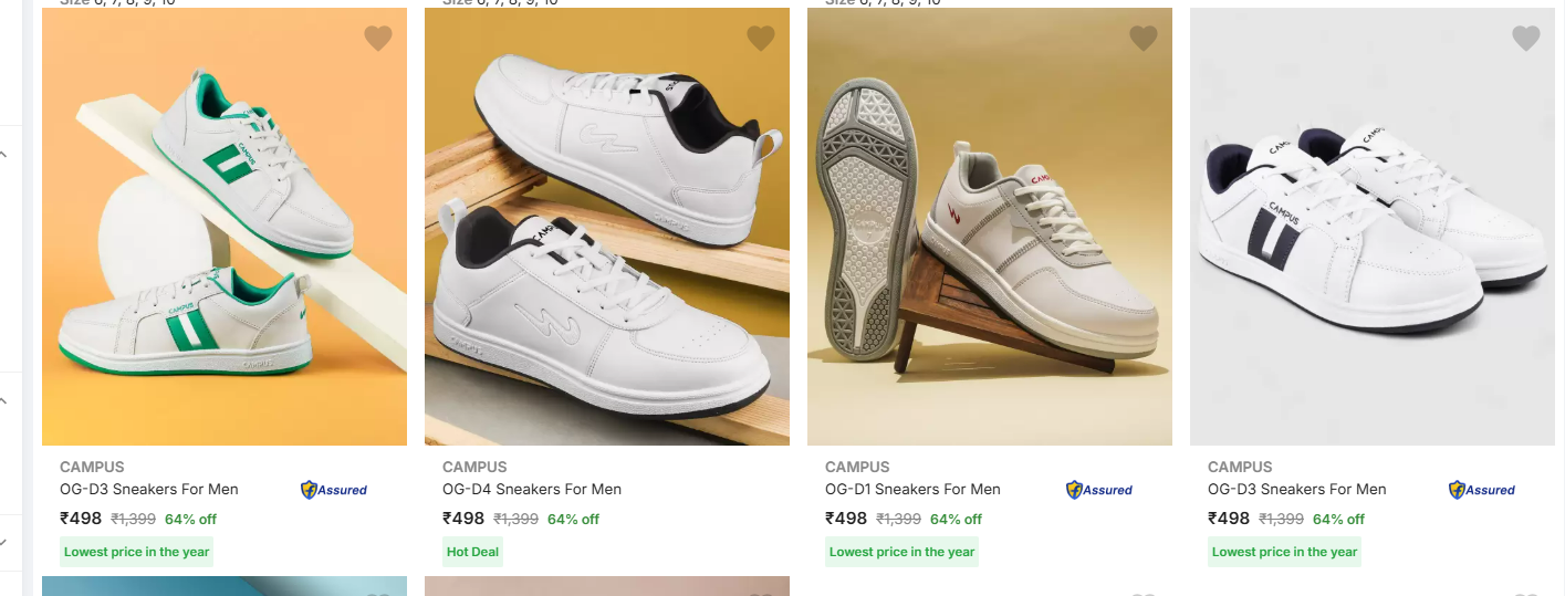 Image of Campus Men Shoes Starting at just ₹498