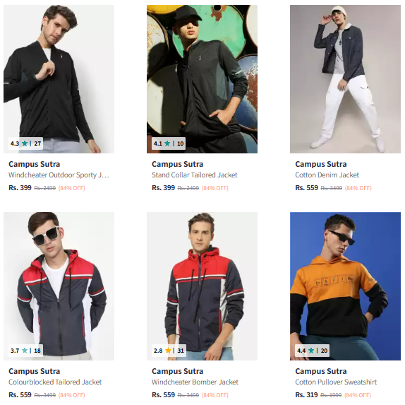 Image of Campus Sutra Brand Men's Sweatshirt @ Flat 84% Discount 