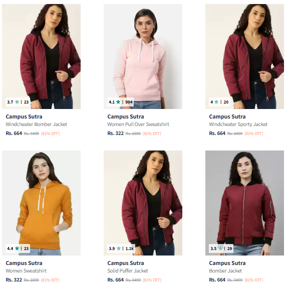 Image of Campus Sutra Brand Women's Clothing @ Flat 81% Discount