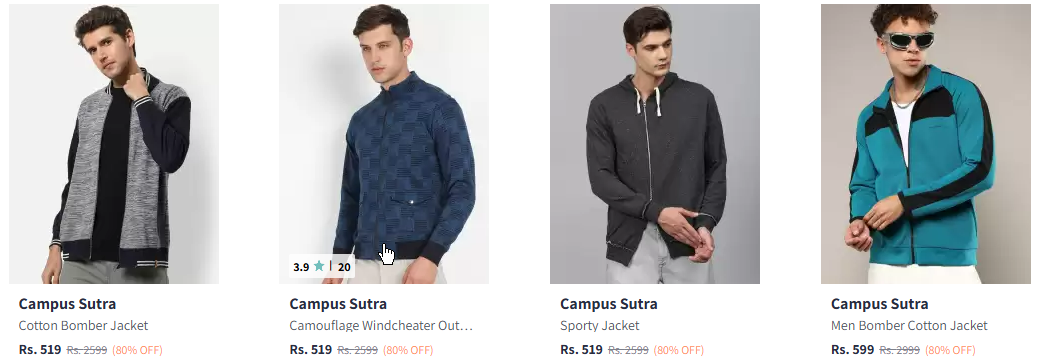 Image of Campus Sutra Men's Winter Jacket Starting at ₹519