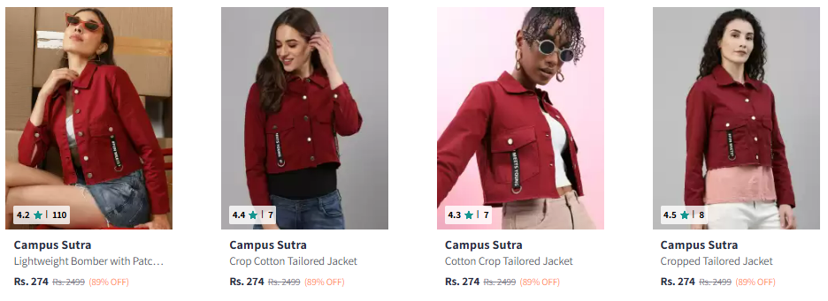 Image of Campus Sutra Women Lightweight Jacket Starting at ₹274