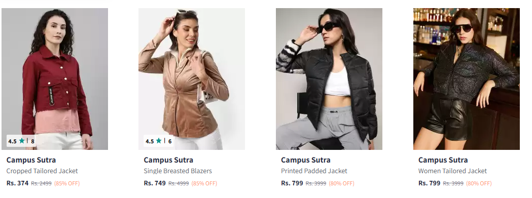 Image of Campus Sutra Women's Jacket Starting Price @ ₹374