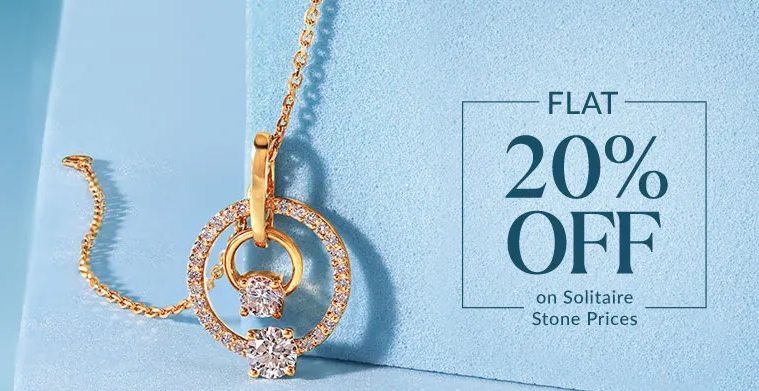 Image of Candere Jewllery Offer : Flat 20% Off on Solitaire Stone Prices