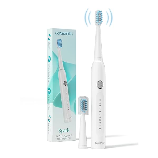 Image of Caresmith SPARK New Rechargeable Electric Toothbrush For Adults | 2 Brush Heads |