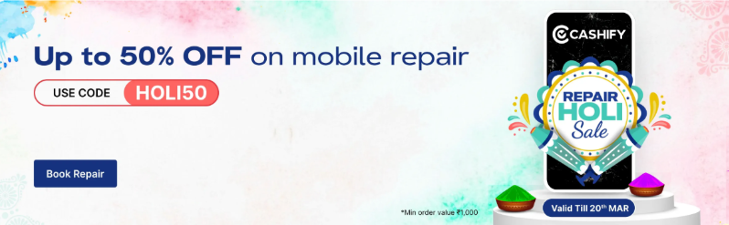 Image of Cashify Coupon : Upto 50% off on Mobile repair