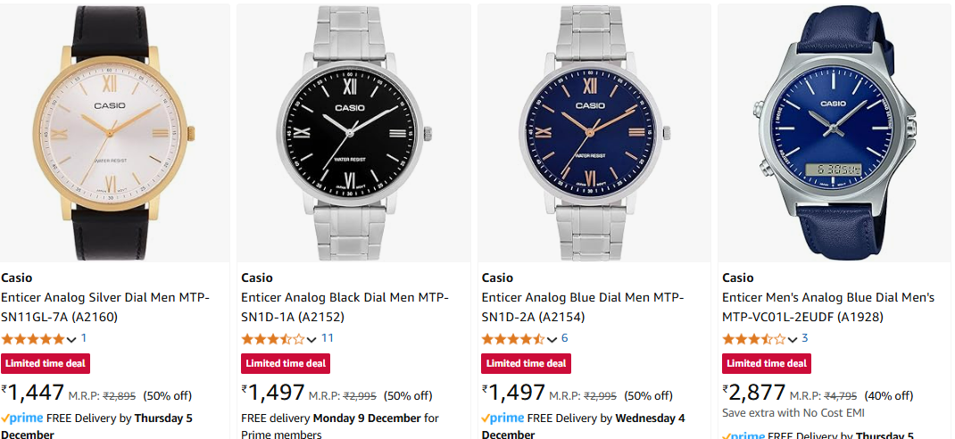 Image of Casio Men's Analog Watch up to 50% Discount @ #Amazon 