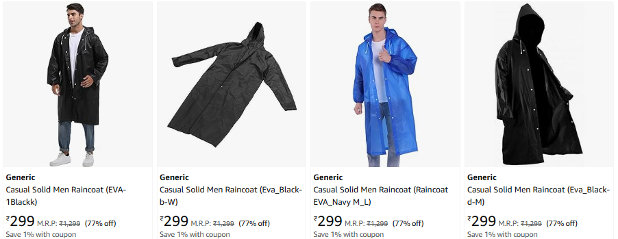 Image of Casual Solid Men Raincoat Starting at ₹299 