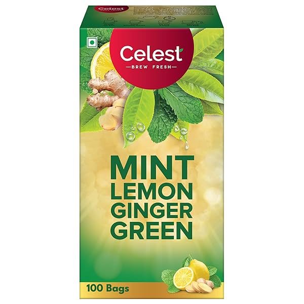 Image of Celest Green Tea - Ginger, Mint & Lemon - 100 Bags