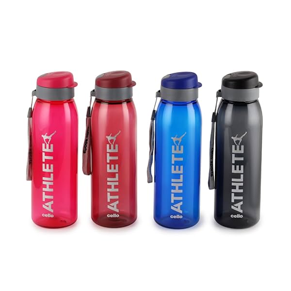 Image of Cello Athlete Bottle with Flip Top Lid, 800ml, Set of 4