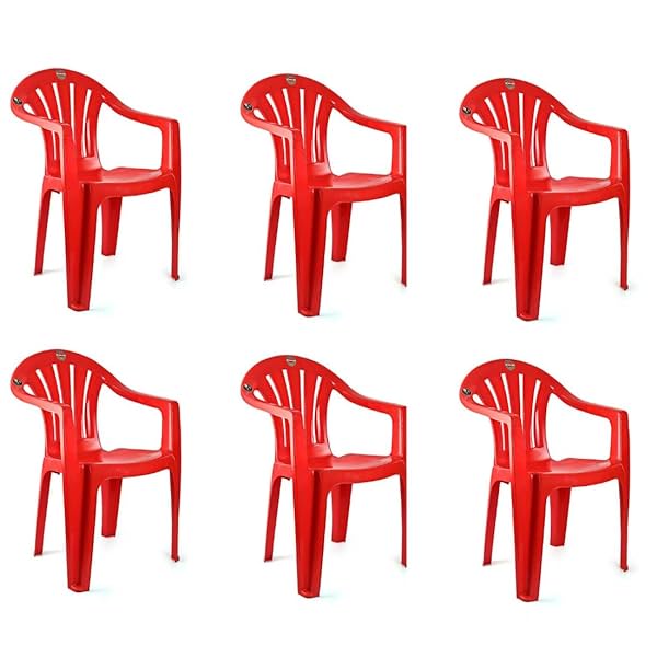 Image of Cello Capri Arm Chair (Red, Set of 6)