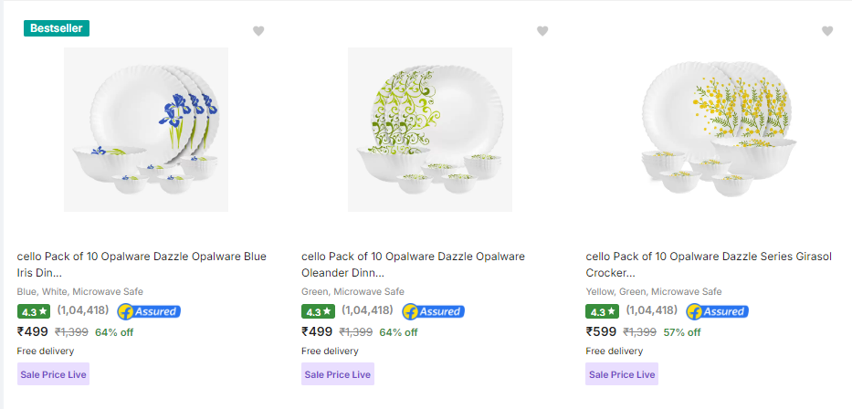 Image of Cello Dinner Sets Start From ₹499