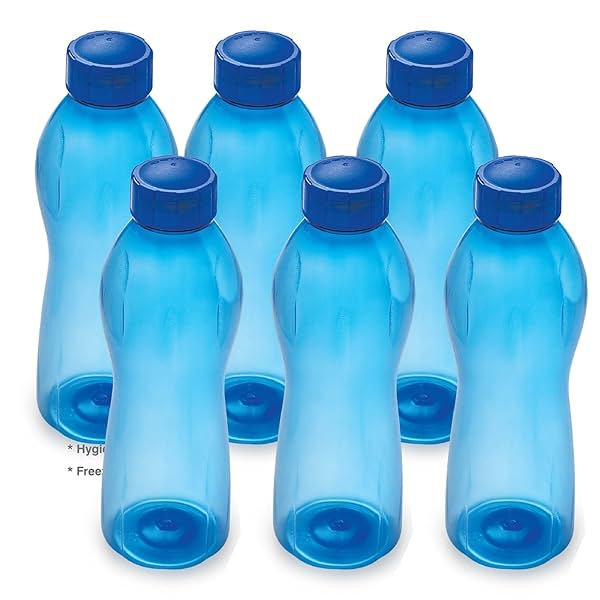 Image of Cello Maxis PET Bottle Set, 1 Litre, Set of 6, Blue