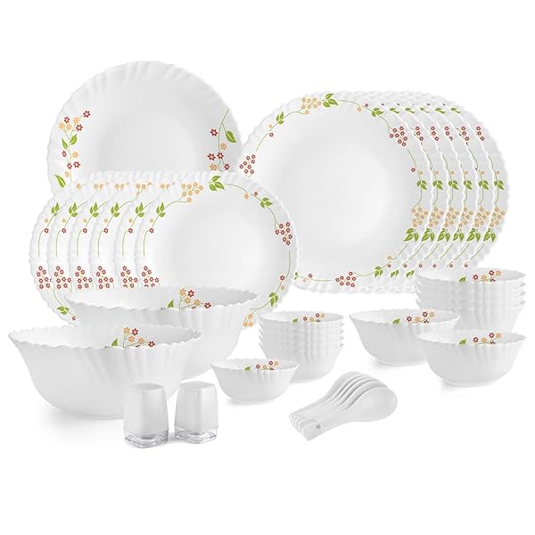 Image of Cello Opalware Dazzle Series Secret Garden Dinner Set, 35 Units |.