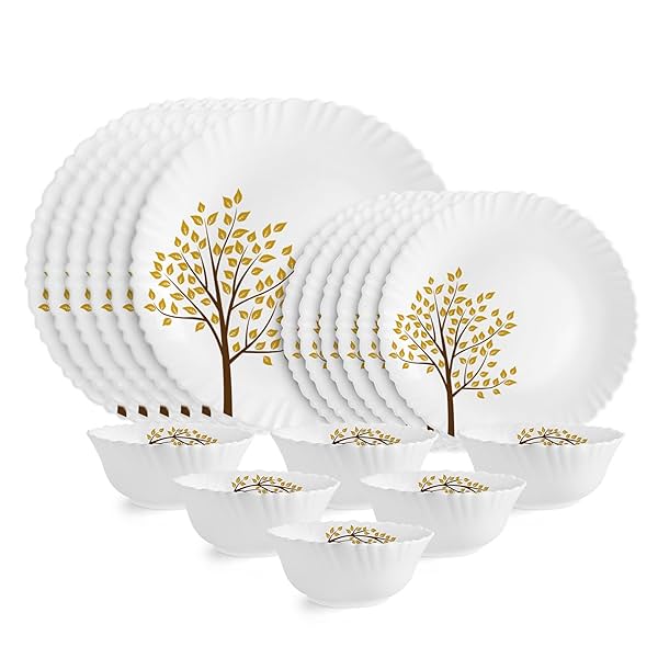 Image of Cello Opalware Dazzle Series Tree of Life Dinner Set, 18 Units |.