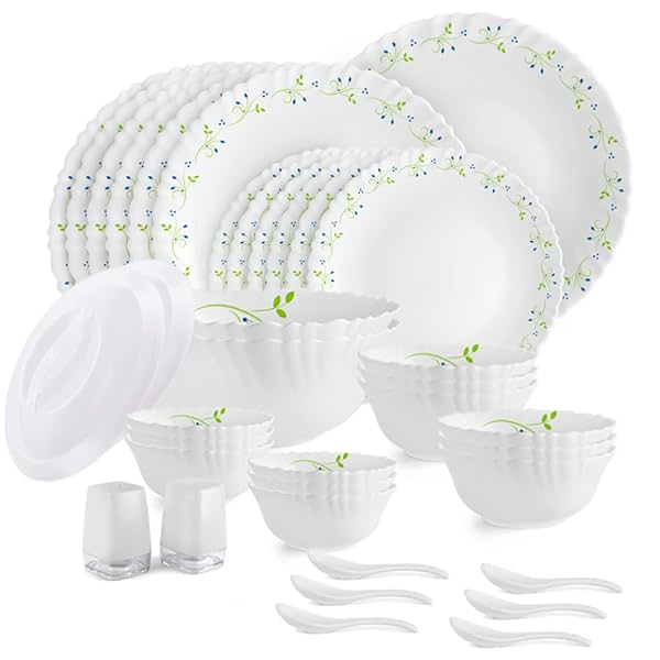 Image of Cello Opalware Dazzle Series Tropical Lagoon 37-Piece Dinner Set