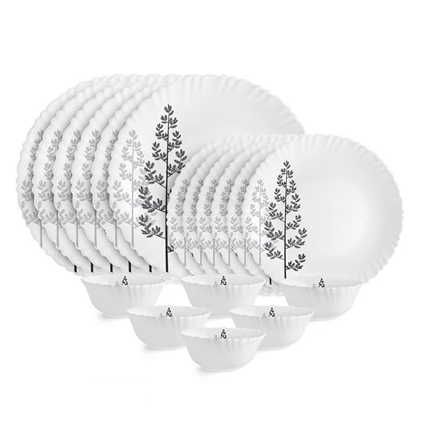 Image of Cello Opalware Dazzle Series Winter Pine Dinner Set, 18 Units