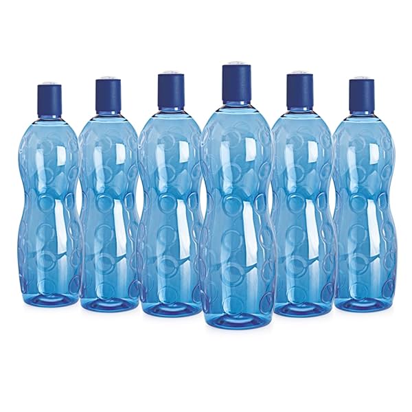 Image of Cello Polka PET Bottle Set, 1 Litre, Set of 6, Blue