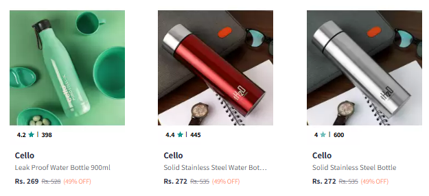 Image of Cello Puro Steel-X Neo 900 Stainless Steel Water Bottle- 720ml Starting Price @₹269