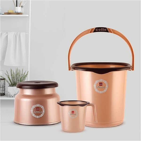 Image of Cello Stella Bathroom Set of 3, Peach