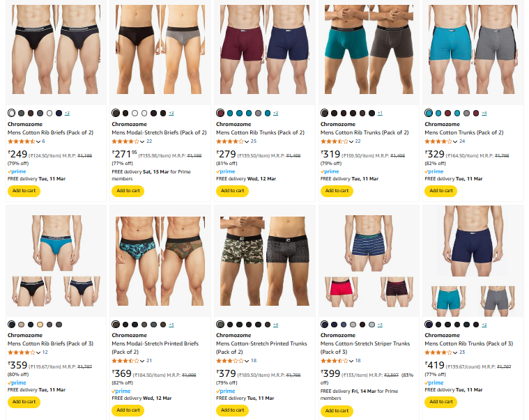 Image of Chromozome Men's Underwear Minimum 77% Discount.