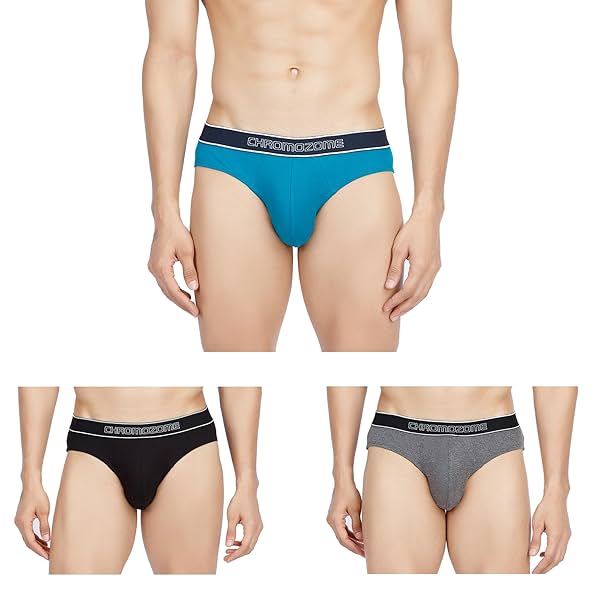 Image of Chromozome Mens Cotton Rib Briefs (Pack of 3)