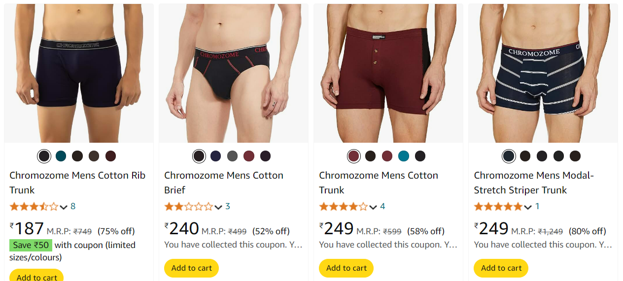 Image of Chromozome Mens Cotton Rib Trunk 