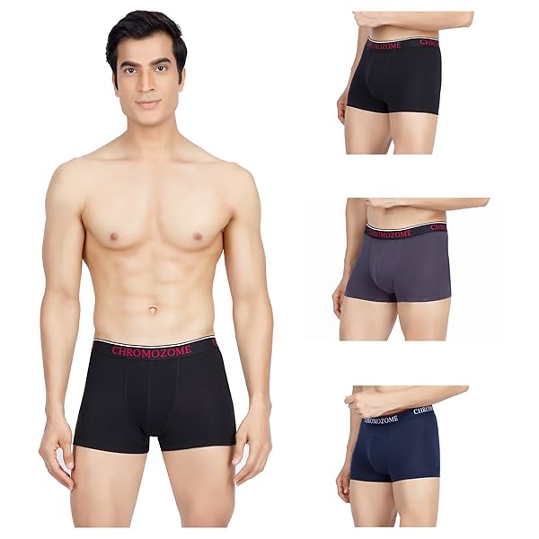 Image of Chromozome Mens Cotton Trunks (Pack of 4)