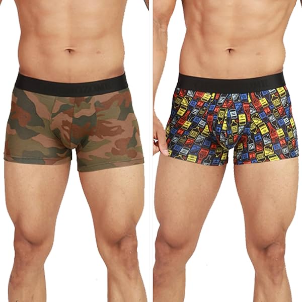 Image of Chromozome Modal-Stretch Printed Trunks (Pack of 2)