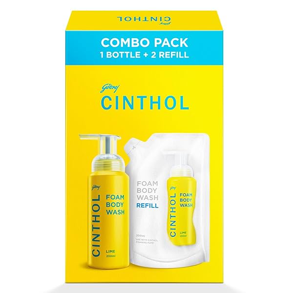 Image of Cinthol Lime Foam Body Wash - Combi Pack (600ml)