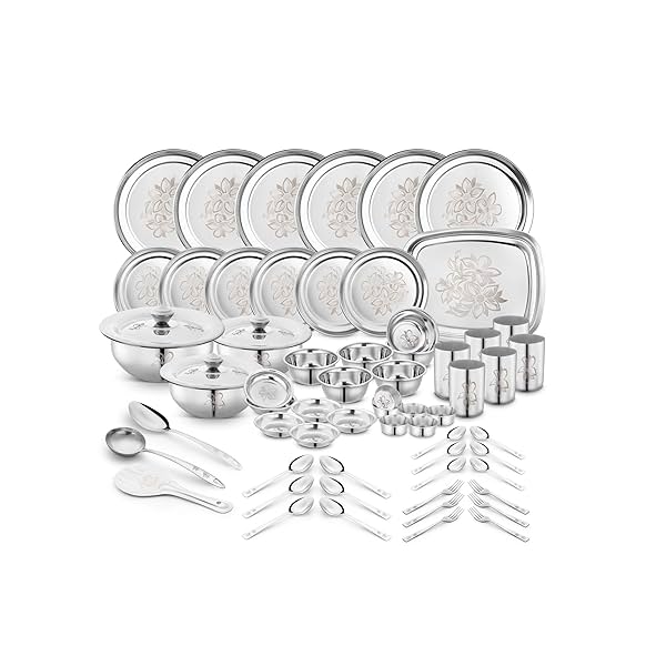 Image of Classic Essentials Stainless Steel Dinner Set|Serves 6 People| Set of 61.