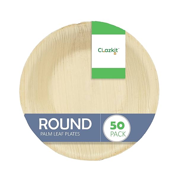 Image of Clazkit Areca Round Deep Plate, 50 pack.