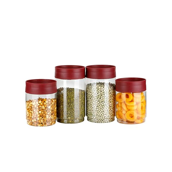 Image of Clazkit Eazystack plastic Storage Jar Air-Tight BPA Free Combo Containers Set Kitchen 