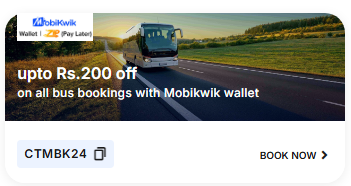 Image of Cleartrip Bus Booking Coupon: upto ₹200 off all bus bookings with Mobikwik wallet