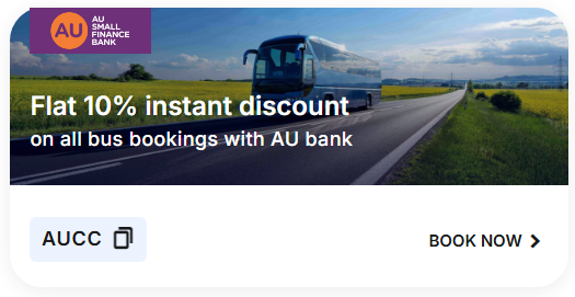 Image of Cleartrip Coupon : Flat 10% instant discount on all bus bookings with AU bank