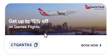 Image of Cleartrip Coupon: Get up to 15% off on Qantas Flights