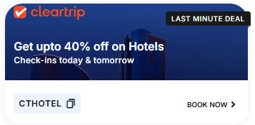 Image of Cleartrip Coupon: Get upto 40% off on Hotels Check-ins today & tomorrow