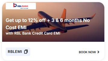 Image of Cleartrip Flights Coupon: Up to 12% off on Flight Booking With RBL Bank CC