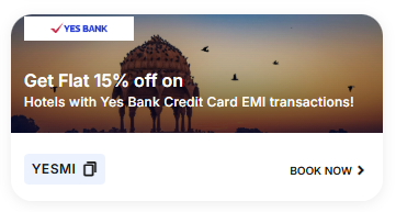 Image of Cleartrip Hotel Coupon: Flat 15% off Hotels With Yes Bank Credit Card EMI