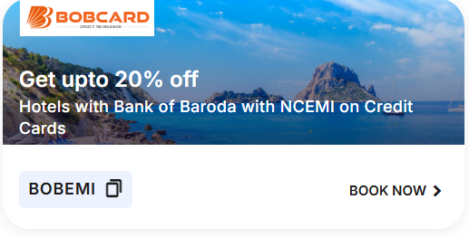 Image of Cleartrip Hotel Coupon: Get upto 20% off Hotels with Bank of Baroda with NCEMI on Credit Cards 